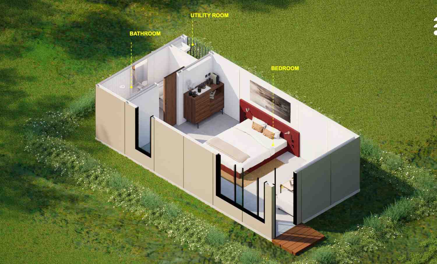 Cutaway view showing the interior layout