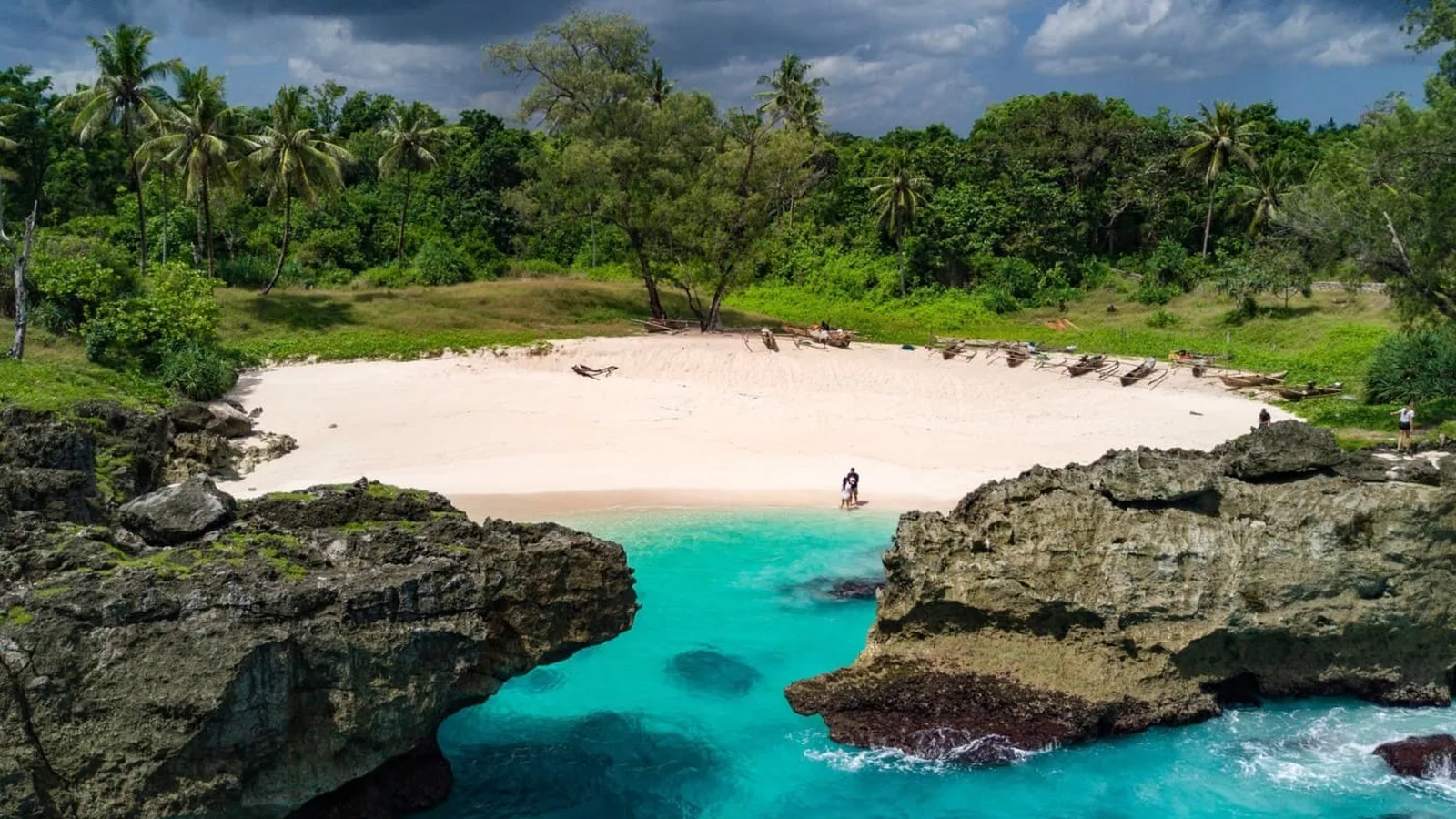 Hidden white-sand cove on Sumba