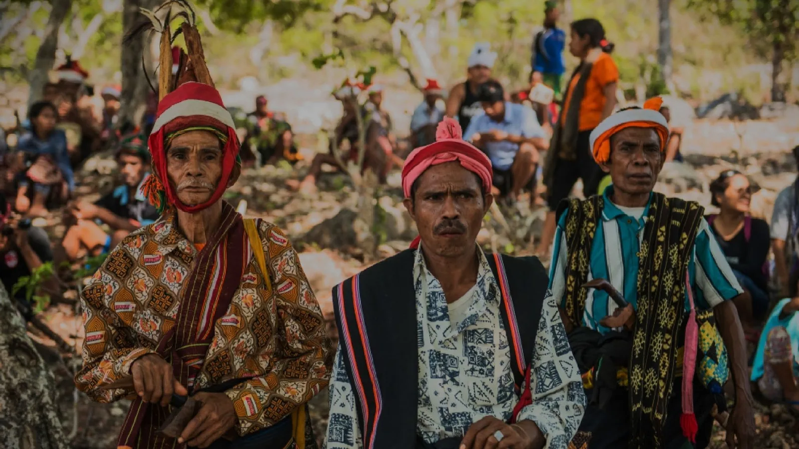 Sumbanese men in traditional dress